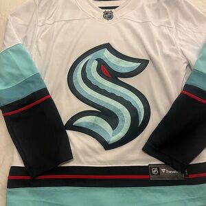 Fanatics White and Red Hockey Jersey
